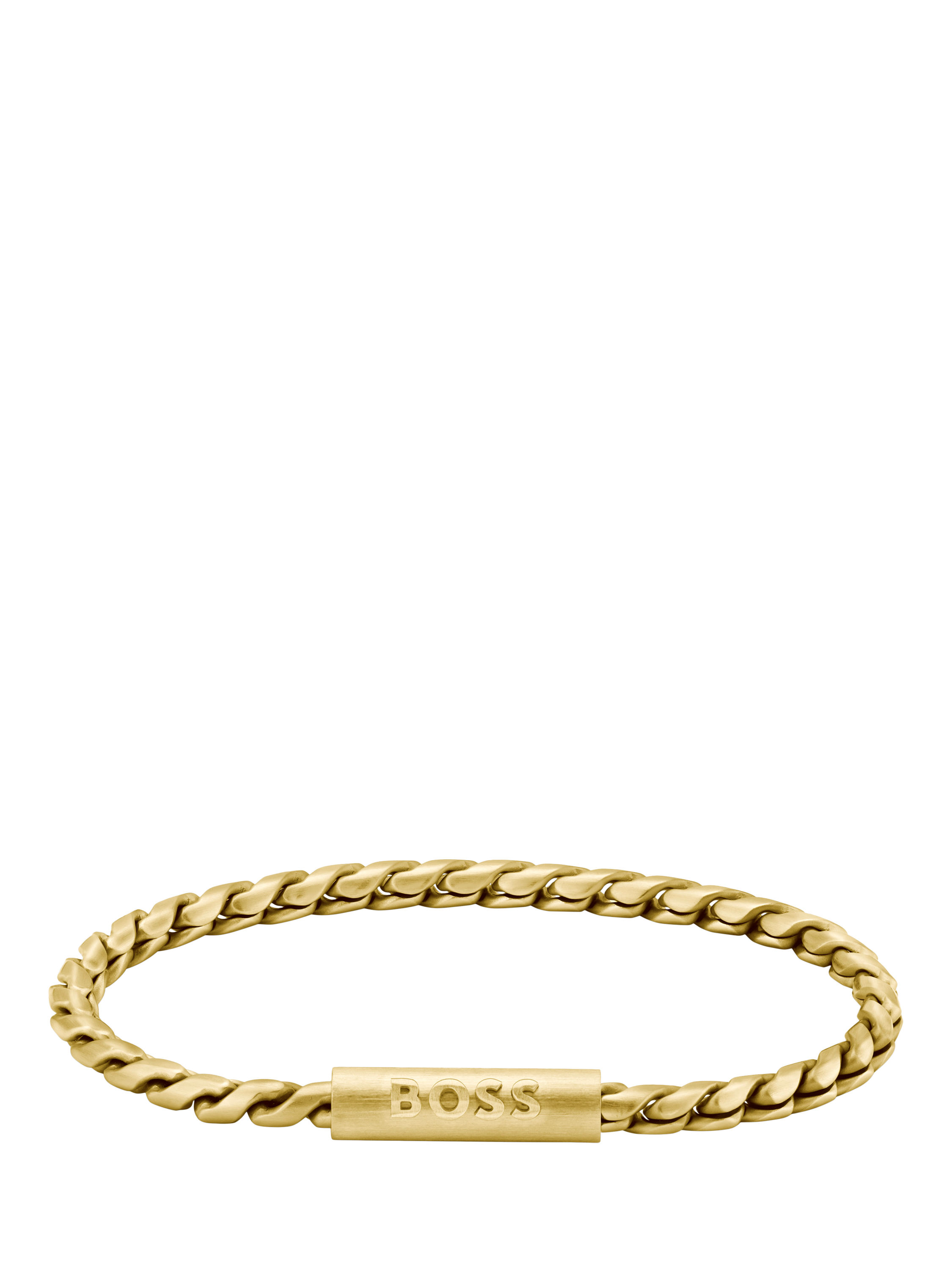 Product image 1 of 5, which shows BOSS Men's Doran Chunky Curb Chain Bracelet, Gold
