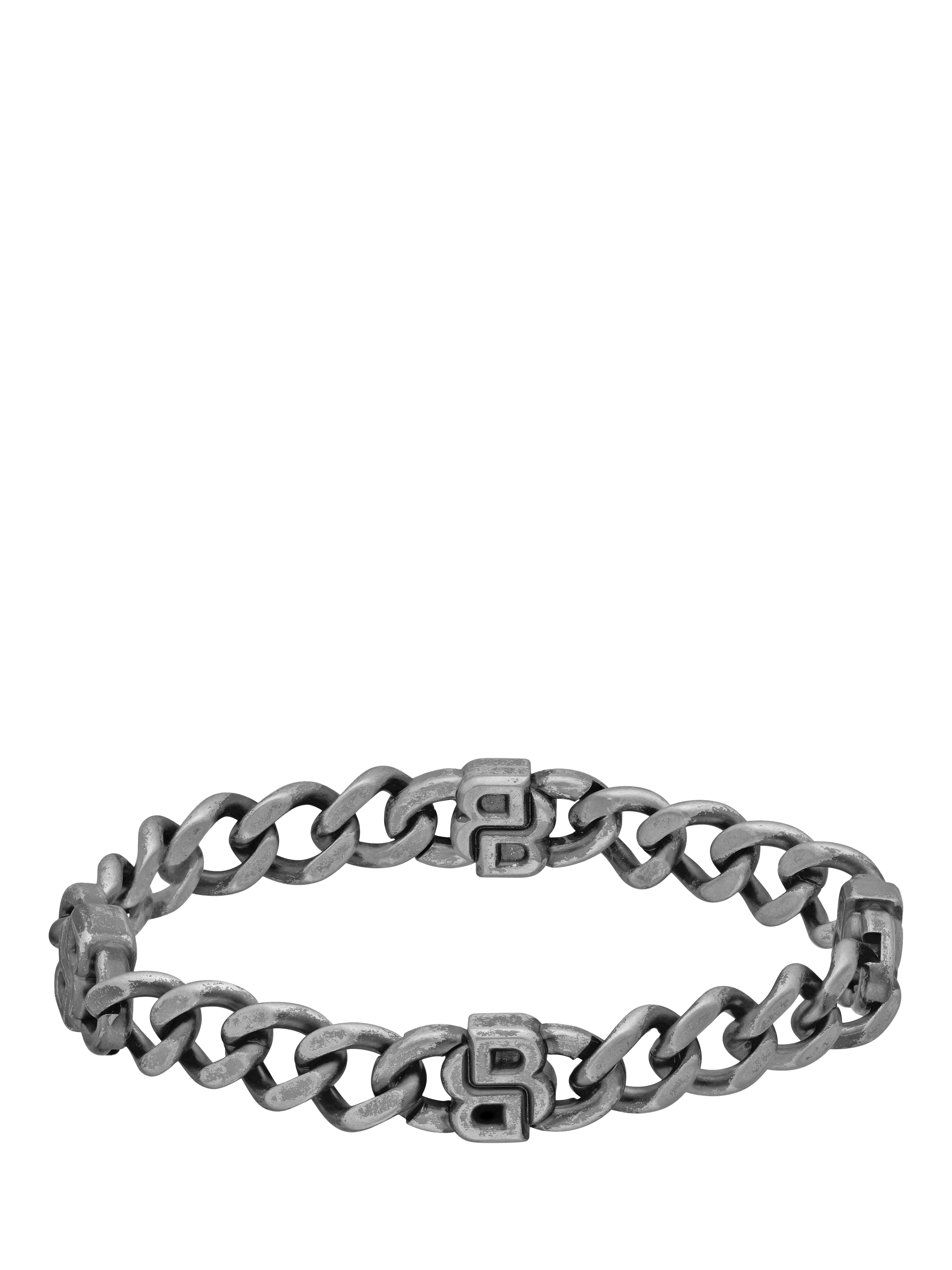 Product image 1 of 5, which shows BOSS Men's Double B Absolute Curb Chain Bracelet, Grey