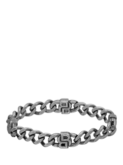 BOSS Men's Double B Absolute Curb Chain Bracelet, Grey, Grey