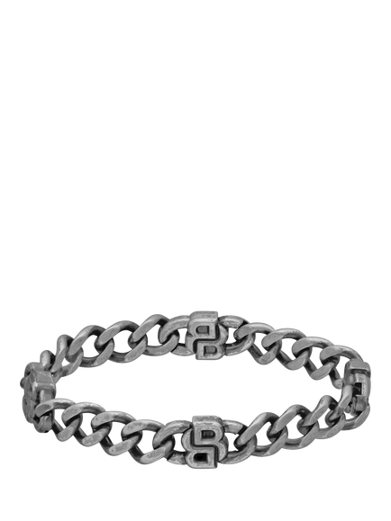 BOSS Men's Double B Absolute Curb Chain Bracelet, Grey, Grey