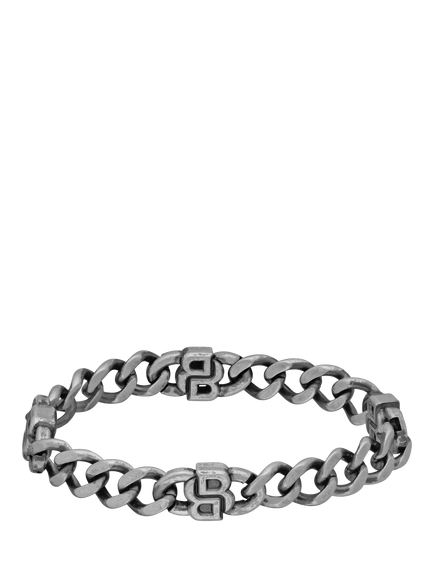 BOSS Men's Double B Absolute Curb Chain Bracelet, Grey - view 2, Grey