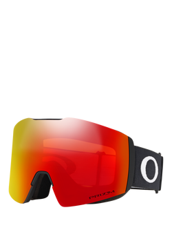 Oakley OO7099 Men's Oval Ski Sunglasses, Matte Black/Mirror Red