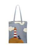Radley Lighthouse Medium Open Top Tote Bag, Smoke Blue/Multi