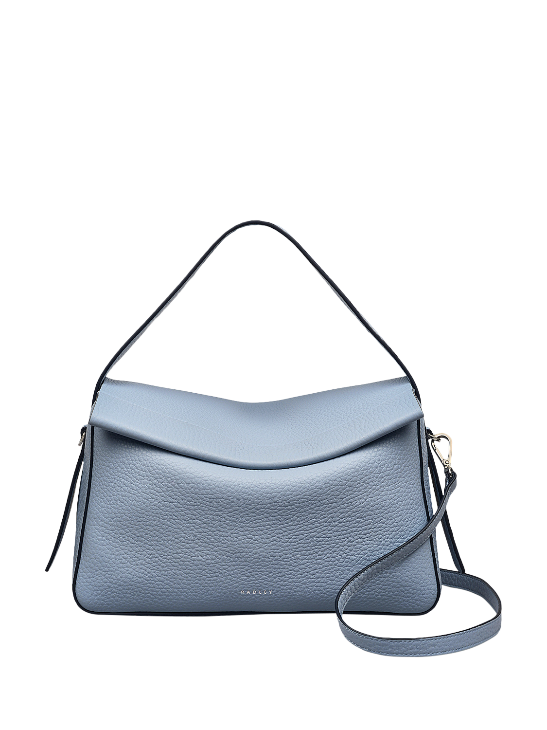 Product image 1 of 5, which shows Radley De Beauvoir Leather Medium Zip Top Grab Bag, Smoke Blue