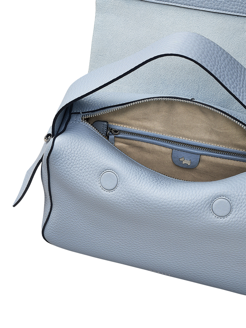 Product image 3 of 5, which shows Radley De Beauvoir Leather Medium Zip Top Grab Bag, Smoke Blue