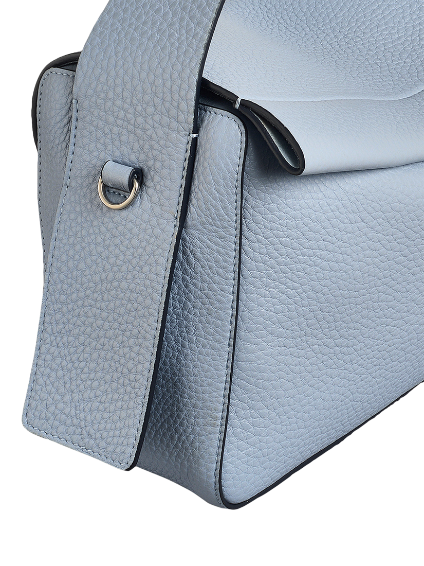 Product image 4 of 5, which shows Radley De Beauvoir Leather Medium Zip Top Grab Bag, Smoke Blue