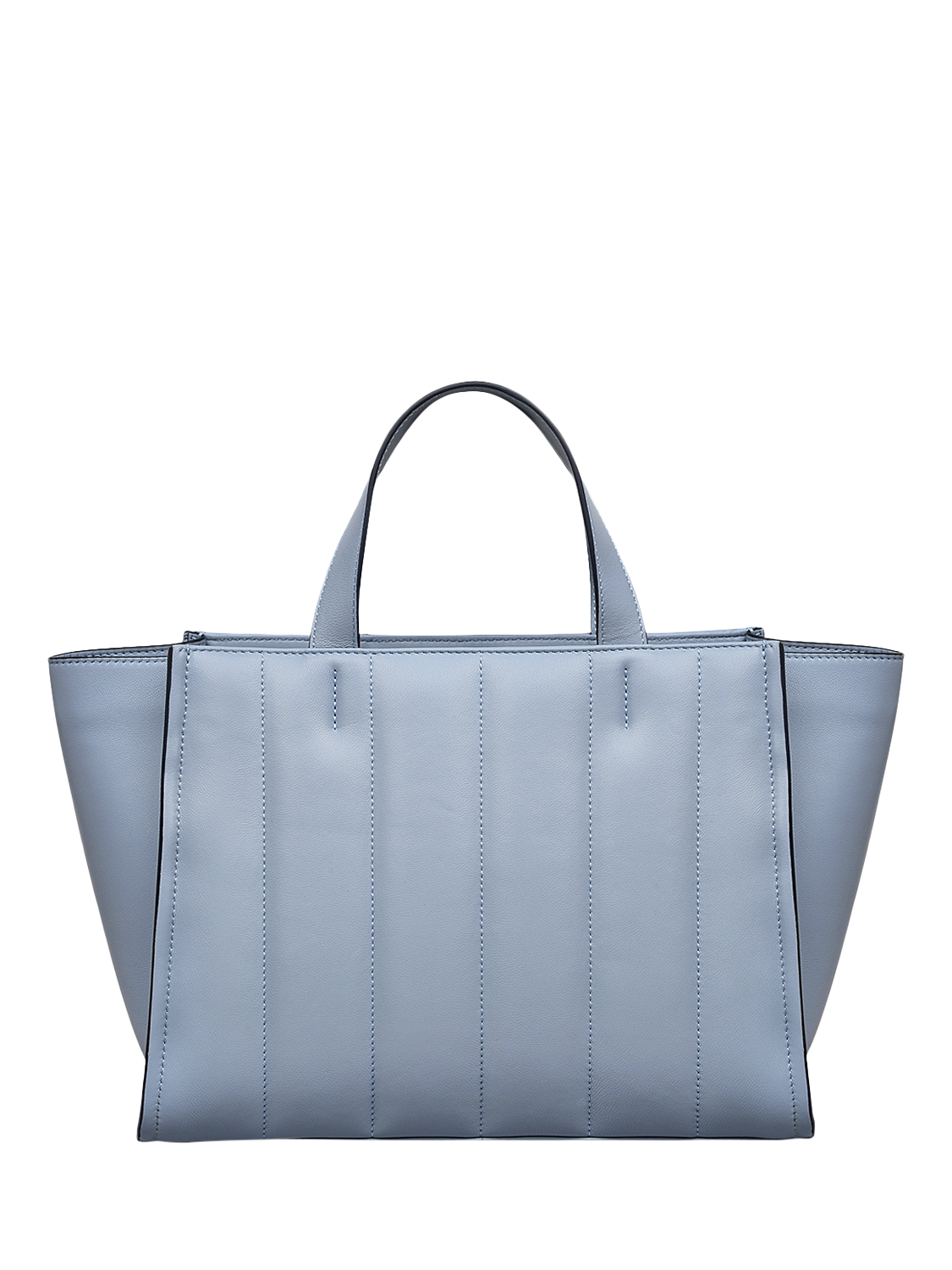 Product image 2 of 6, which shows Radley Oak Street Leather Quilted Medium Zip Top Grab Bag, Smoke Blue