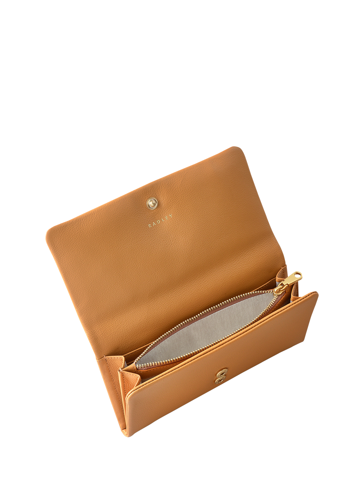 Product image 4 of 4, which shows Radley Mallow Street Leather Large Flapover Matinee Purse, Dark Butter