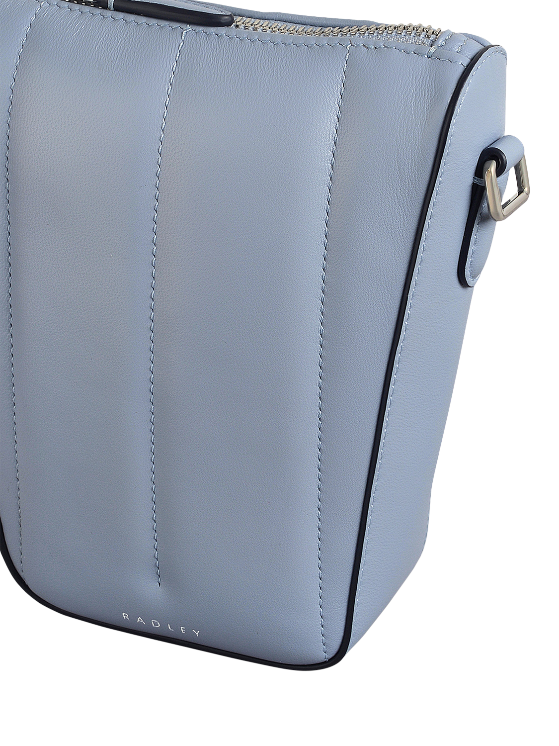 Product image 4 of 5, which shows Radley Oak Street Leather Quilted Medium Phone Cross Body Bag, Smoke Blue