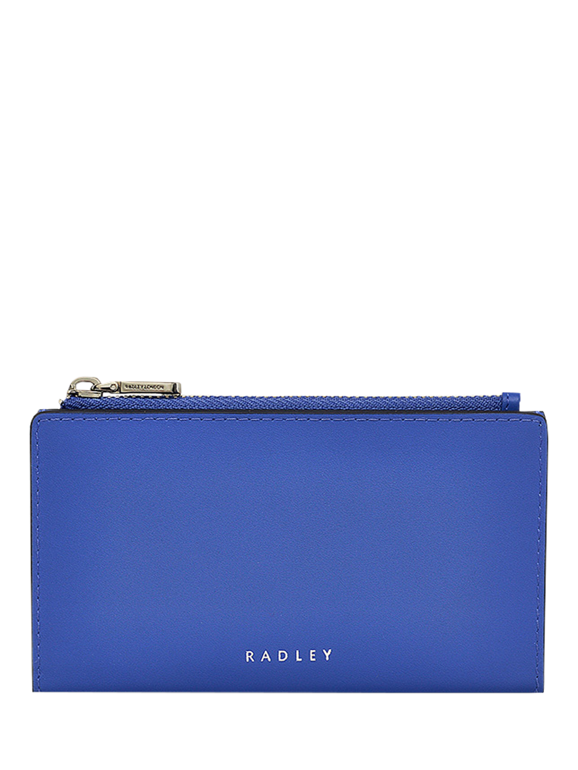 Product image 1 of 4, which shows Radley Coin Street Leather Medium Zip-Top Purse, Yves Blue