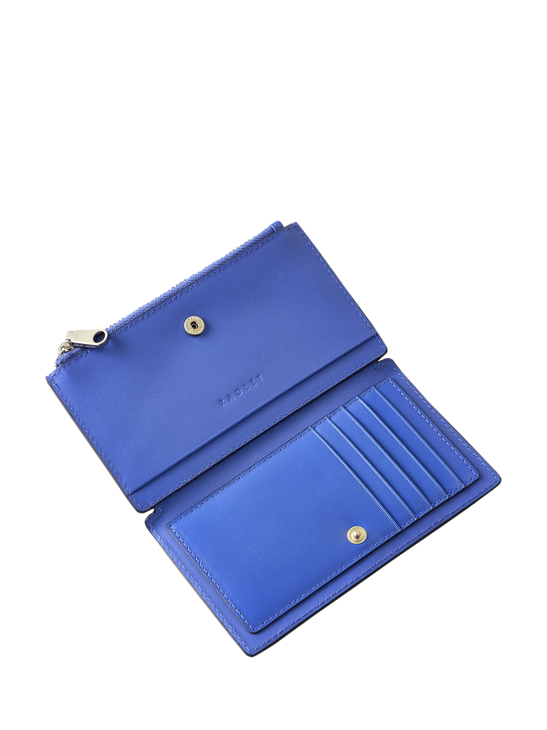 Product image 3 of 4, which shows Radley Coin Street Leather Medium Zip-Top Purse, Yves Blue
