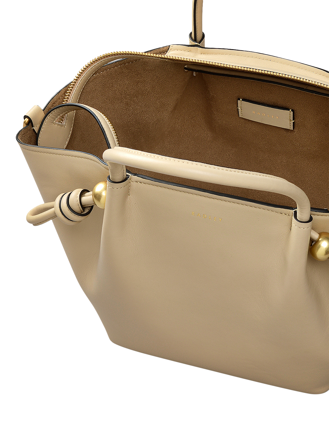 Product image 3 of 6, which shows Radley The Romilly Leather Medium Zip Top Grab Bag, Stone