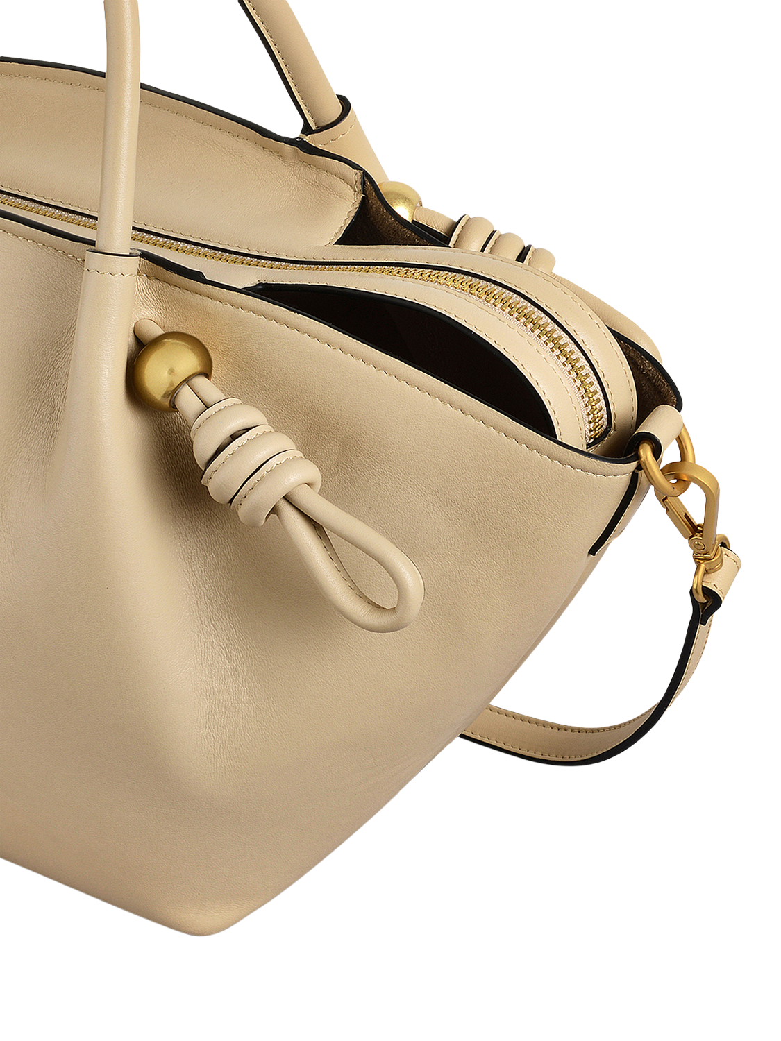 Product image 4 of 6, which shows Radley The Romilly Leather Medium Zip Top Grab Bag, Stone