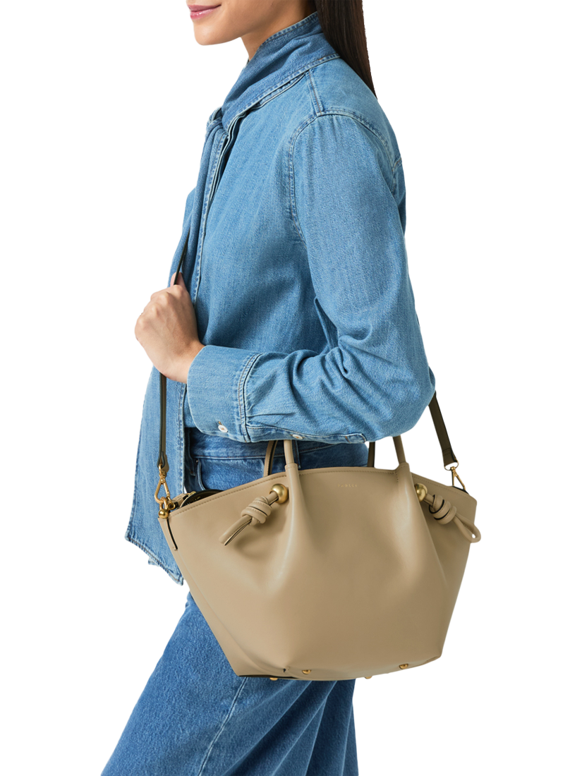 Product image 5 of 6, which shows Radley The Romilly Leather Medium Zip Top Grab Bag, Stone