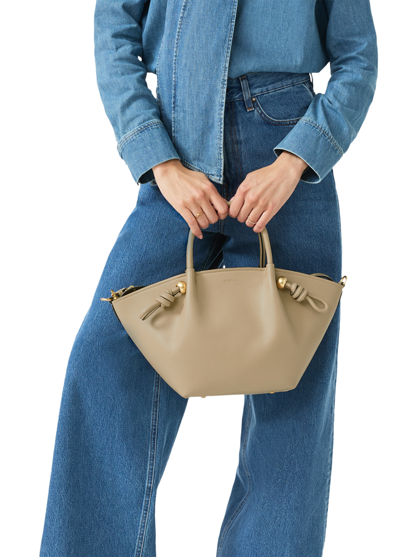 Product image 6 of 6, which shows Radley The Romilly Leather Medium Zip Top Grab Bag, Stone