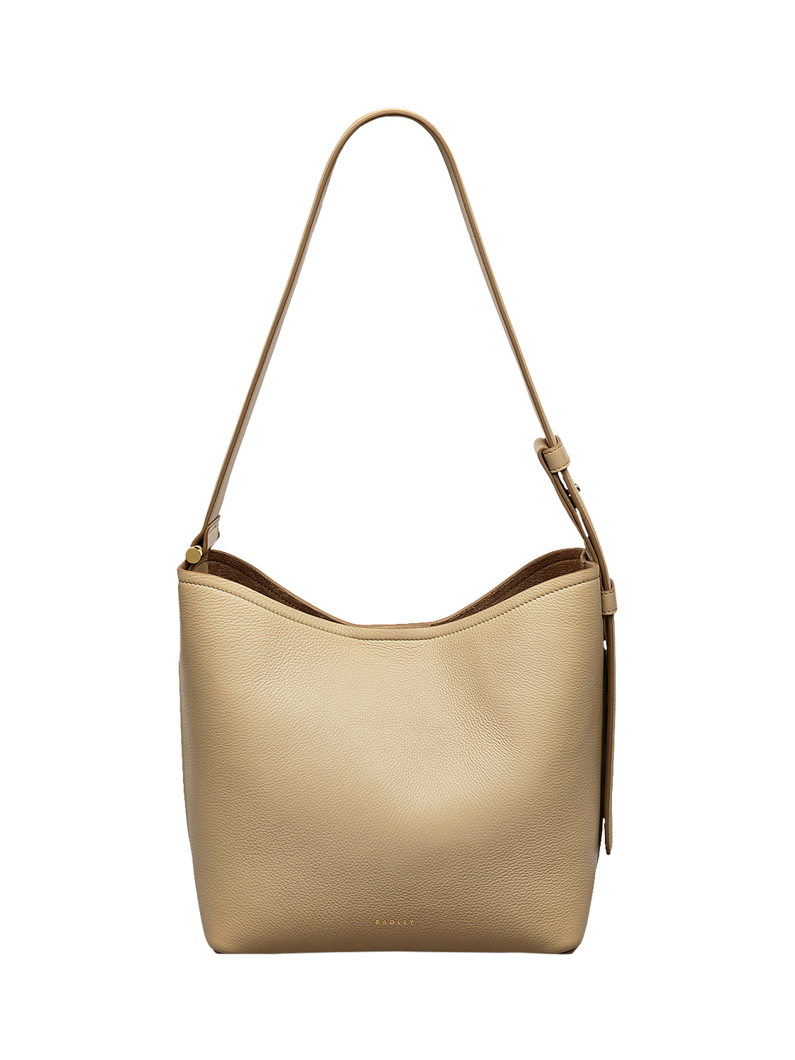 Product image 1 of 6, which shows Radley Bathurst Mews Leather Medium Zip-Top Shoulder Bag, Stone