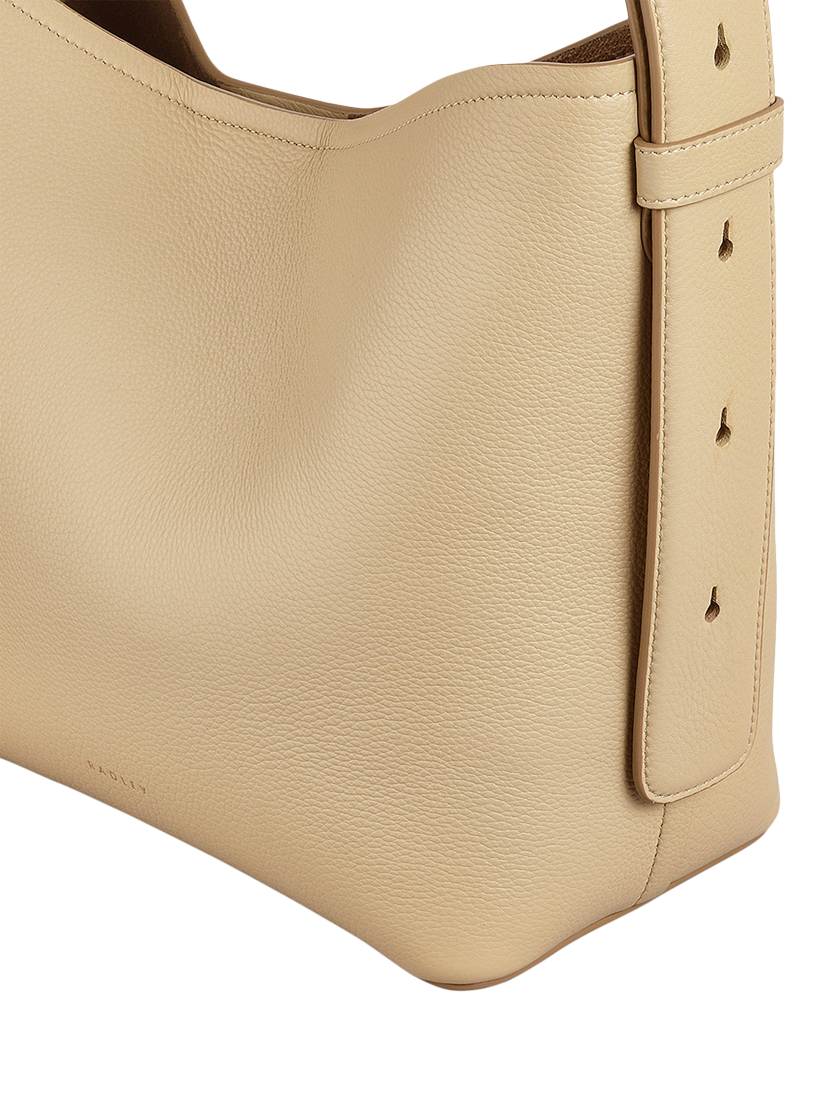 Product image 4 of 6, which shows Radley Bathurst Mews Leather Medium Zip-Top Shoulder Bag, Stone