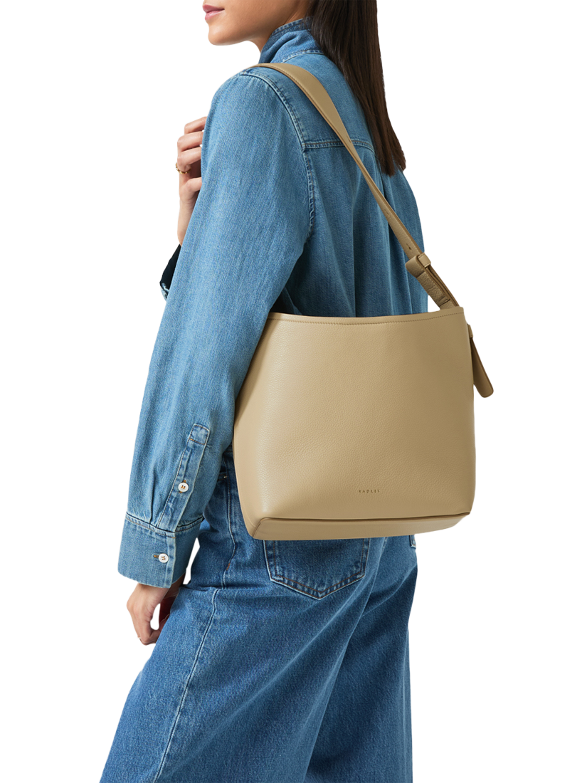 Product image 6 of 6, which shows Radley Bathurst Mews Leather Medium Zip-Top Shoulder Bag, Stone