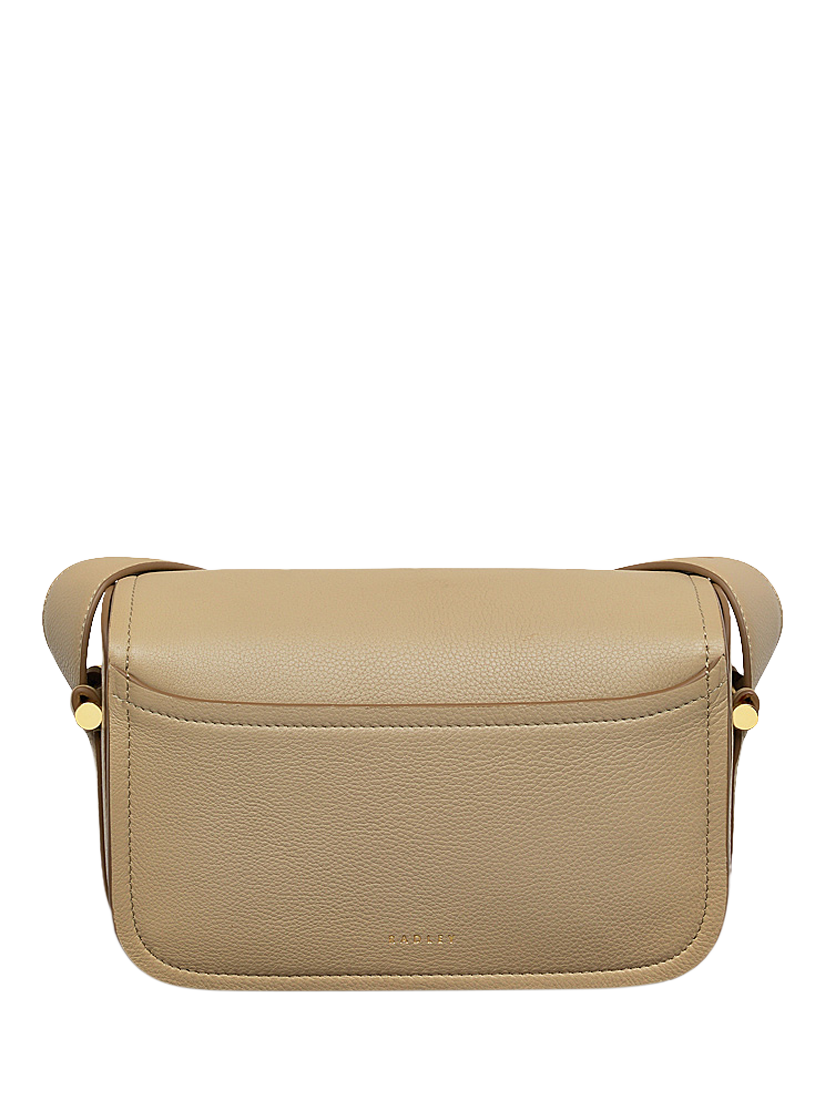Product image 2 of 5, which shows Radley Bathurst Mews Leather Medium Flapover Crossbody Bag, Stone
