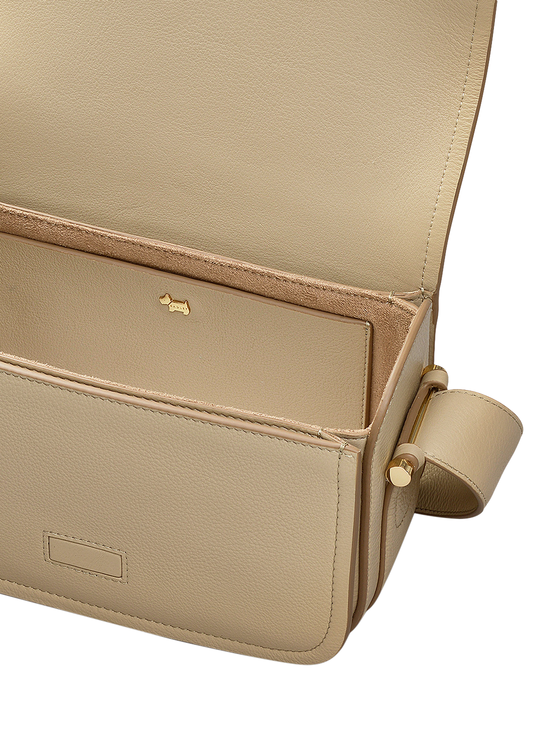 Product image 3 of 5, which shows Radley Bathurst Mews Leather Medium Flapover Crossbody Bag, Stone