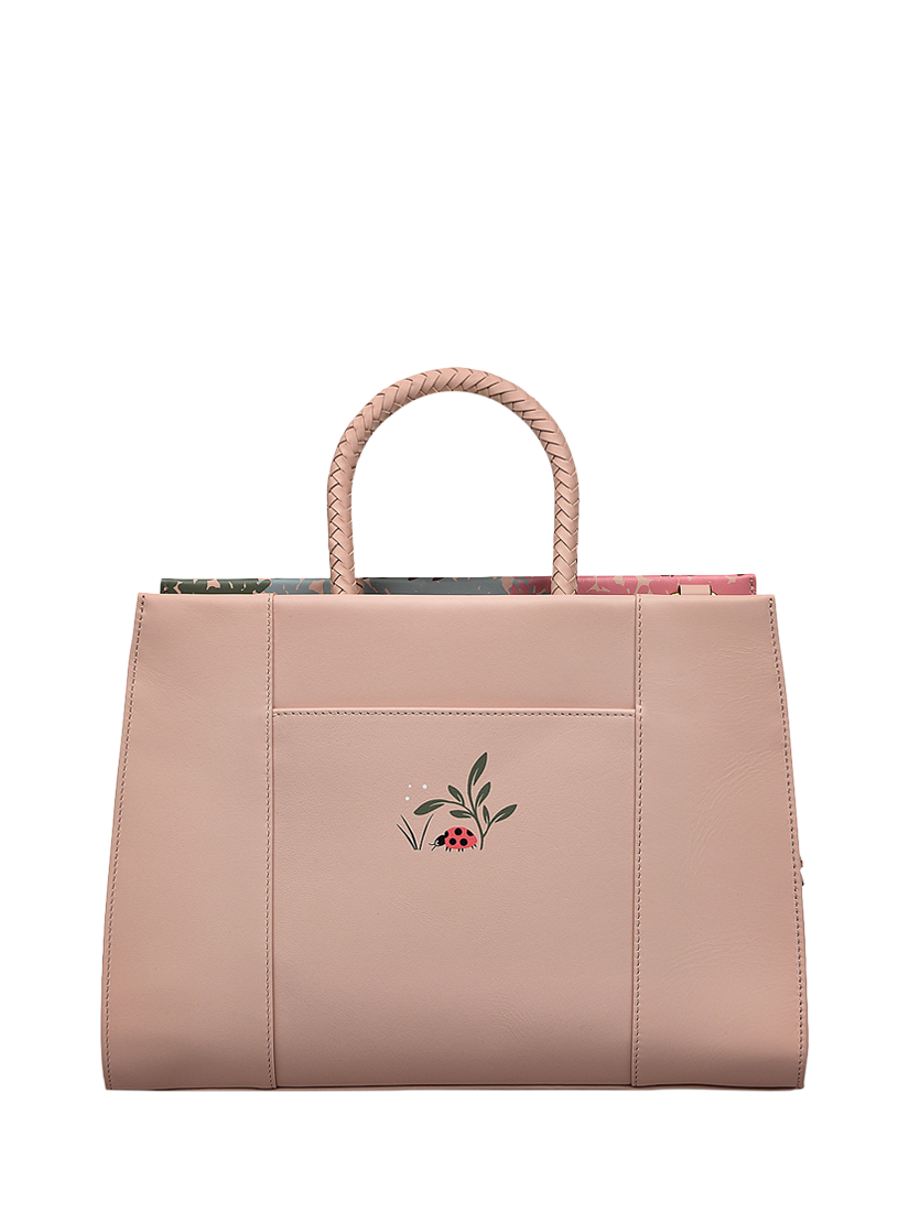Product image 2 of 4, which shows Radley Spring Meadow Leather Medium Zip-Top Grab Bag, Pink Multi