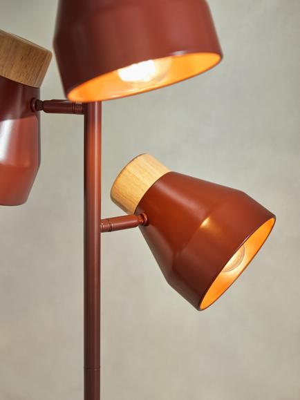 MADE Albert 3 Light Floor Lamp, Red - view 2, Red