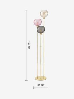 MADE Ilaria Triple Floor Lamp, Pink - view 2, Pink