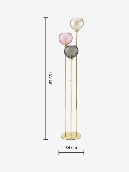MADE Ilaria Triple Floor Lamp, Pink - view 2, Pink