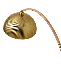 MADE Shell Shade Rattan Wrap Floor Lamp, Antique Brass - view 2, Metallics