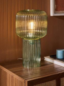 MADE Briz Small Textured Glass Table Lamp - view 2, Green