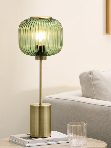 MADE Briz Textured Glass Table Lamp, Green - view 2, Green
