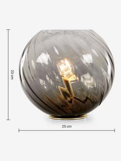 MADE Ilaria Glass Globe Table Lamp, Grey - view 2, Gray