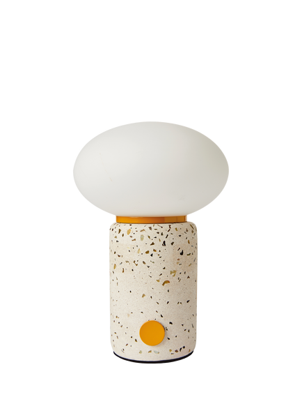 MADE Mirissa Rechargeable Portable Terrazzo Table Lamp, Yellow, Yellow