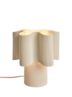 MADE Sydney Pleated Metal Table Lamp, Cream, Cream