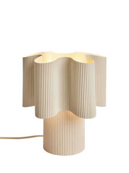 MADE Sydney Pleated Metal Table Lamp, Cream, Cream