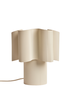 MADE Sydney Pleated Metal Table Lamp, Cream - view 2, Cream
