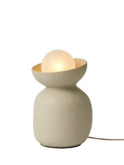 MADE Vera Small Textured Ceramic Table Lamp, Cream, Multi