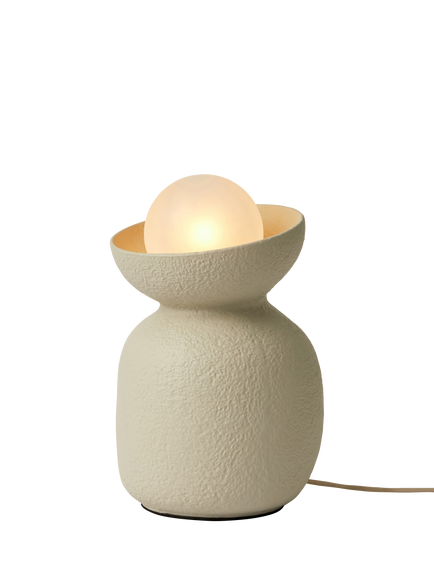 MADE Vera Small Textured Ceramic Table Lamp, Cream, Multi