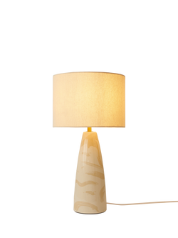 MADE Vince Tapered Ceramic Base Table Lamp, Cream, Cream