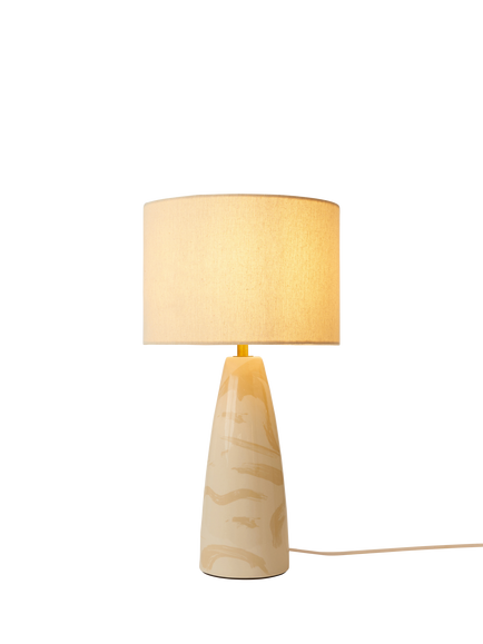 MADE Vince Tapered Ceramic Base Table Lamp, Cream, Cream