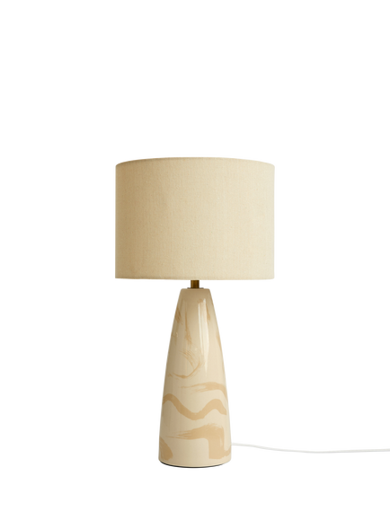 MADE Vince Tapered Ceramic Base Table Lamp, Cream - view 2, Cream