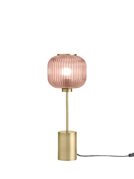 MADE Briz Textured Glass Table Lamp, Pink, Pink