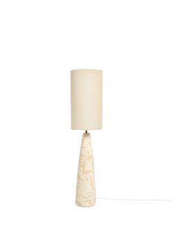MADE Vince Tapered Ceramic Base Floor Lamp, Cream, Cream