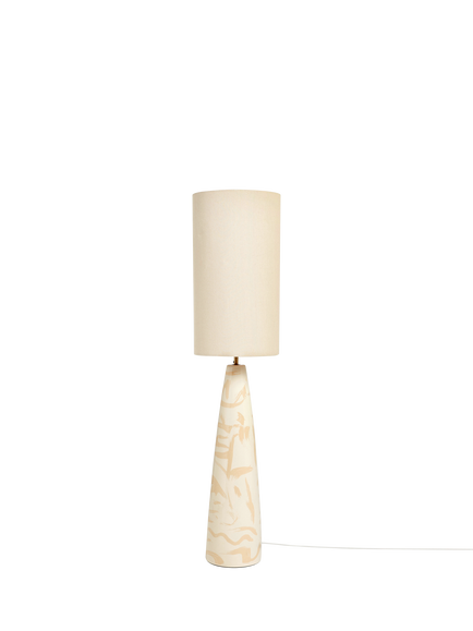 MADE Vince Tapered Ceramic Base Floor Lamp, Cream, Cream