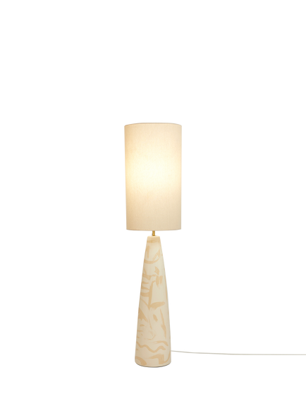 MADE Vince Tapered Ceramic Base Floor Lamp, Cream - view 2, Cream