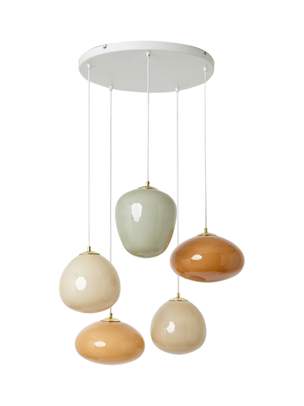 MADE Adrienne 5 Light Cluster Pendant Ceiling Light, Cream, Cream
