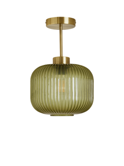 MADE Briz Textured Glass Ceiling Light, Green, Green