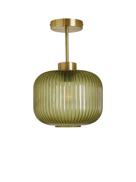 MADE Briz Textured Glass Ceiling Light, Green, Green