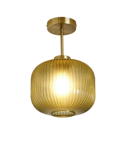 MADE Briz Textured Glass Ceiling Light, Green - view 2, Green