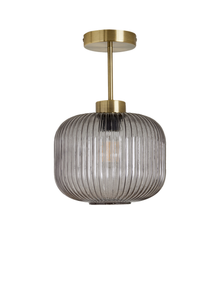MADE Briz Textured Glass Ceiling Light, Grey - view 2, Gray